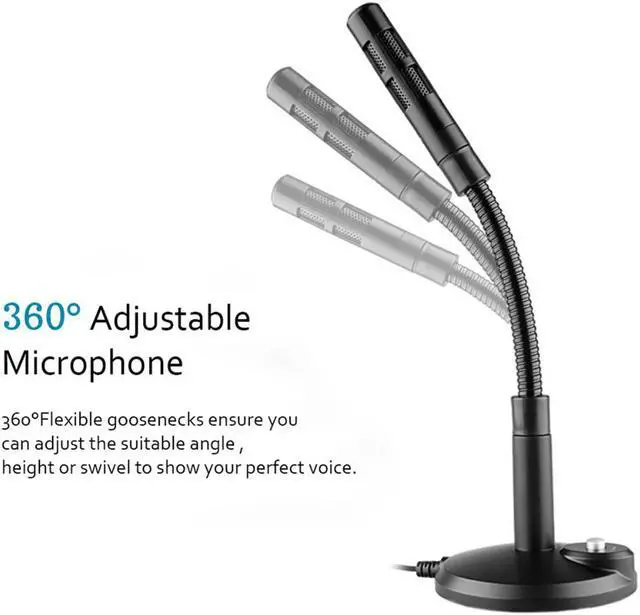 Alt view image 5 of 6 - Mini Desktop USB Microphone for Computer PC Laptop Notebook With Flexible Stand Studio Speech Recording Condenser Mic