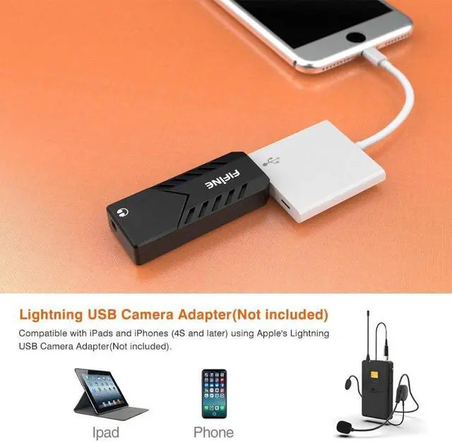 Alt view image 3 of 6 - Fifine Wireless Lavalier Microphone for PC & Mac, Condenser Microphone with USB Receiver for Interview, Recording & Podcast
