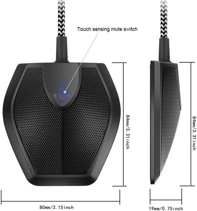 Main image of USB Table Top Conference Microphone Meeting Mute Stereo Omnidirectional Mic
