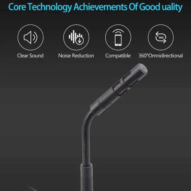 Alt view image 4 of 6 - Mini Desktop USB Microphone for Computer PC Laptop Notebook With Flexible Stand Studio Speech Recording Condenser Mic