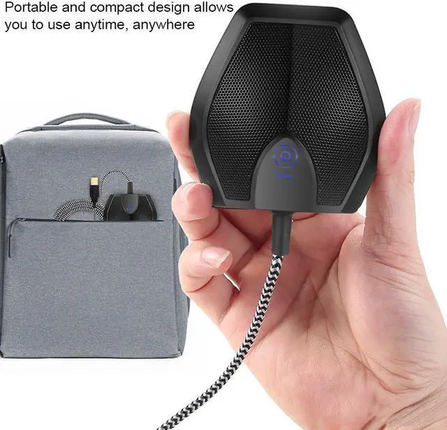 Alt view image 2 of 6 - USB Table Top Conference Microphone Meeting Mute Stereo Omnidirectional Mic