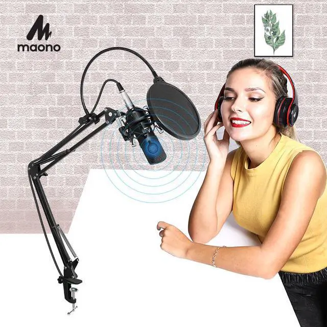 Alt view image 2 of 6 - Professional USB Microphone Kit Condenser Microphone for Computer Audio Studio Vocal Rrecording Karaoke Mic