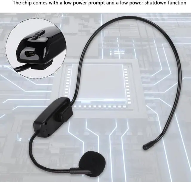 Alt view image 6 of 6 - UHF Wireless Microphone Headset Wireless Microphone Mic for Teaching Meeting Tour Guide Hot