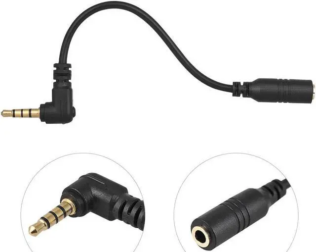 Alt view image 2 of 6 - Andoer EY S04 3.5mm 3 Pole TRS Female to 4 Pole TRRS Male Microphone Adapter Cable Audio Stereo Mic Converter for Smartphone