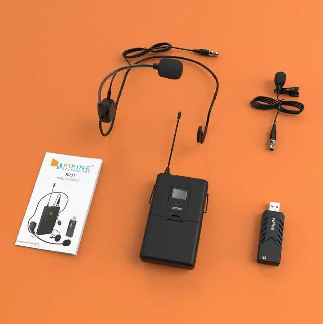 Alt view image 6 of 6 - Fifine Wireless Lavalier Microphone for PC & Mac, Condenser Microphone with USB Receiver for Interview, Recording & Podcast