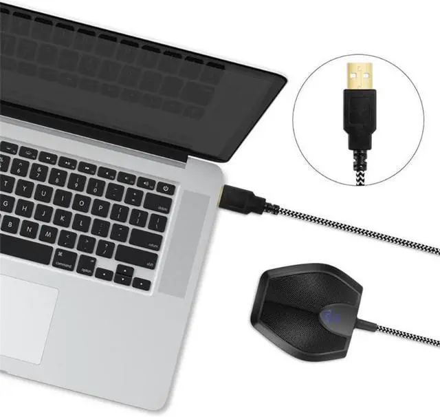 Alt view image 2 of 6 - Touch Button Condenser Microphone Omnidirectional Conference Tabletop Mic for Meeting Room
