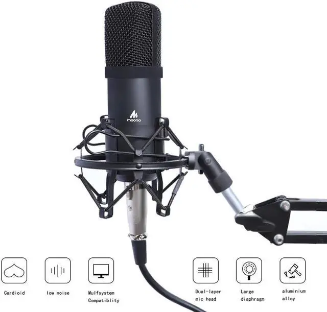 Alt view image 4 of 6 - Professional USB Microphone Kit Condenser Microphone for Computer Audio Studio Vocal Rrecording Karaoke Mic