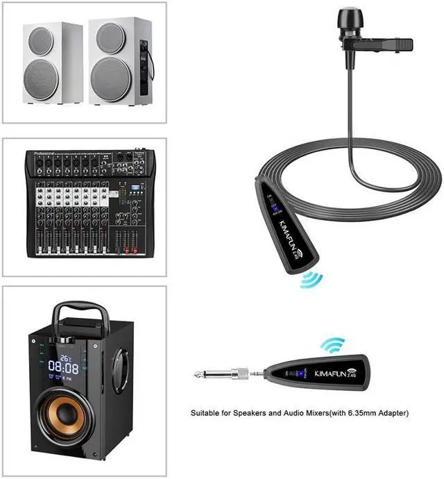 Alt view image 5 of 6 - KIMAFUN 2.4G lavalier 40 50m Wireless Microphone Headhold for Voice Amplifier iphone for Youtube recording teaching microphones