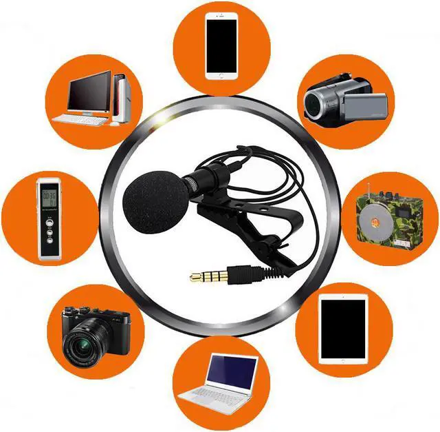 Alt view image 6 of 6 - Professional Studio Mic Lapel Clip on Omnidirectional Condenser Microphones Lapel Microphone for Mobile phones