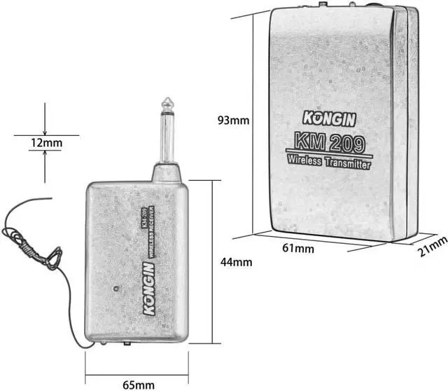 Alt view image 6 of 6 - Portable VHF Stage Wireless Lavalier Lapel Headset Microphone System Mic FM Transmitter Bodypack Transmiter
