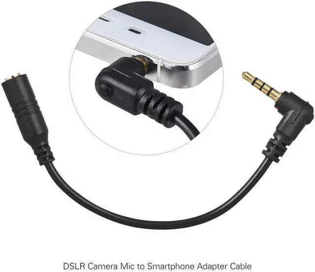 Alt view image 3 of 6 - Andoer EY S04 3.5mm 3 Pole TRS Female to 4 Pole TRRS Male Microphone Adapter Cable Audio Stereo Mic Converter for Smartphone