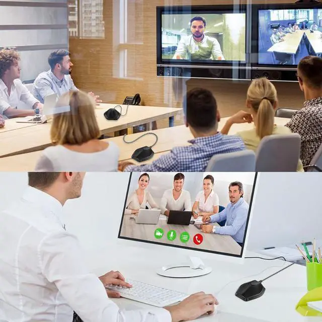 Alt view image 4 of 6 - Touch Button Condenser Microphone Omnidirectional Conference Tabletop Mic for Meeting Room