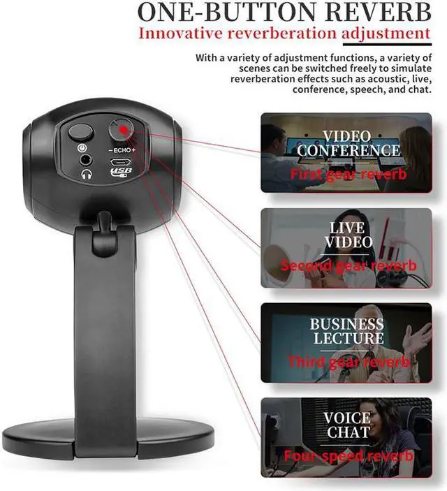 Alt view image 2 of 6 - USB Plug and play Computer Mic Online Live Voice Recording Microphone Games Condenser Voice Tube Conference Video Chat Mirophone