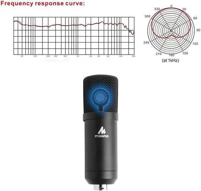 Alt view image 3 of 6 - Professional USB Microphone Kit Condenser Microphone for Computer Audio Studio Vocal Rrecording Karaoke Mic