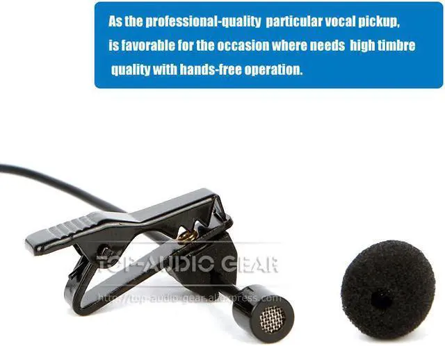 Alt view image 4 of 6 - 3 Pin Mini XLR TA3F Lavaliar Lapel Tie Clip Microphone For AKG Wireless Microphone System WMS SR PT 450 470 420 4500 Bodypack