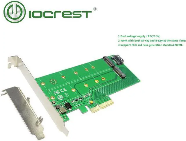 Alt view image 2 of 6 - M.2 Ngff M Key NVMe to PCIe 4.0 X4 Adapter Pci Express Adapter for 22110 2280 2260 2242 2230 Ssd Dual Voltage Power