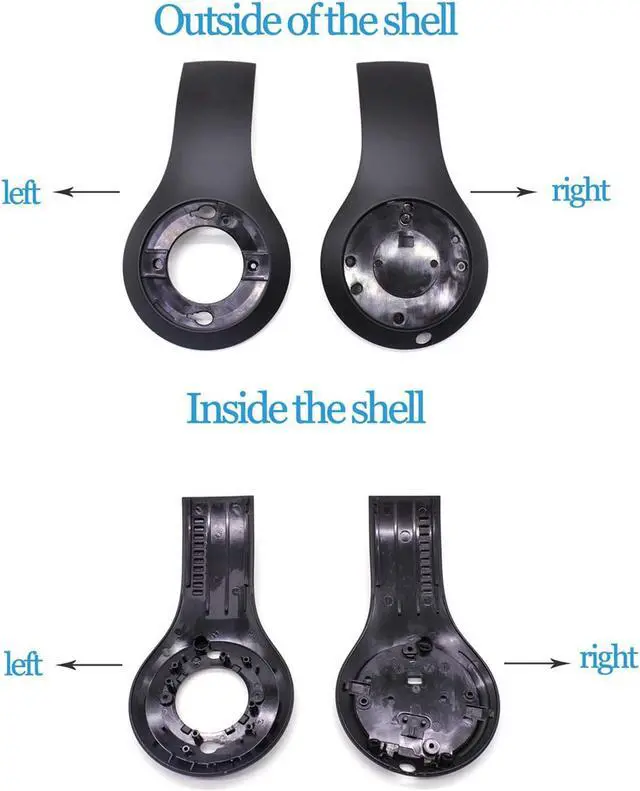 Alt view image 3 of 6 - 2 Pair Earphone Outer/Inner Shell Reoplacement For Beats Studio 3.0 Studio 3 Wireless Headphones Repair Parts Black