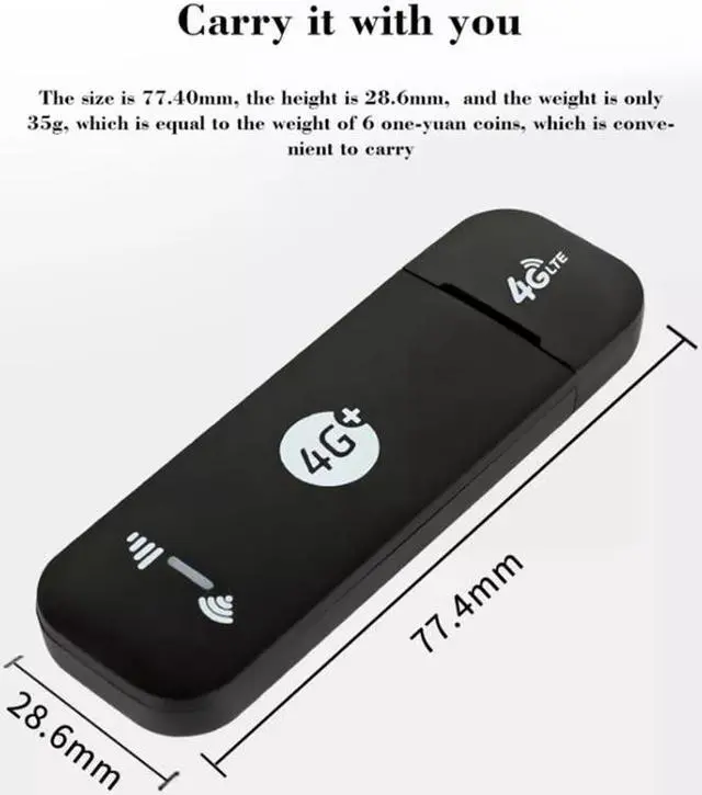 Alt view image 6 of 6 - 4G Wifi Router Unlimited 4G USB Modem Sim USB Dongle Wireless Car Modem Mobile Mini Hotspot/Dongle Europe Version