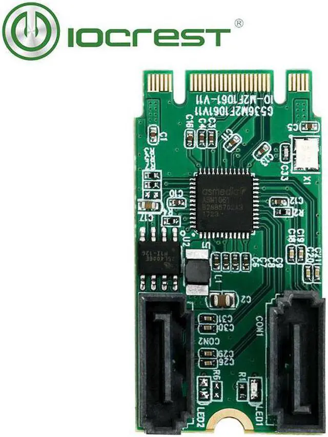 Alt view image 2 of 6 - M.2(pcie ) to 2 Port SATA 6G RAID Adapter Internal M.2 SATA RAID Controller Card