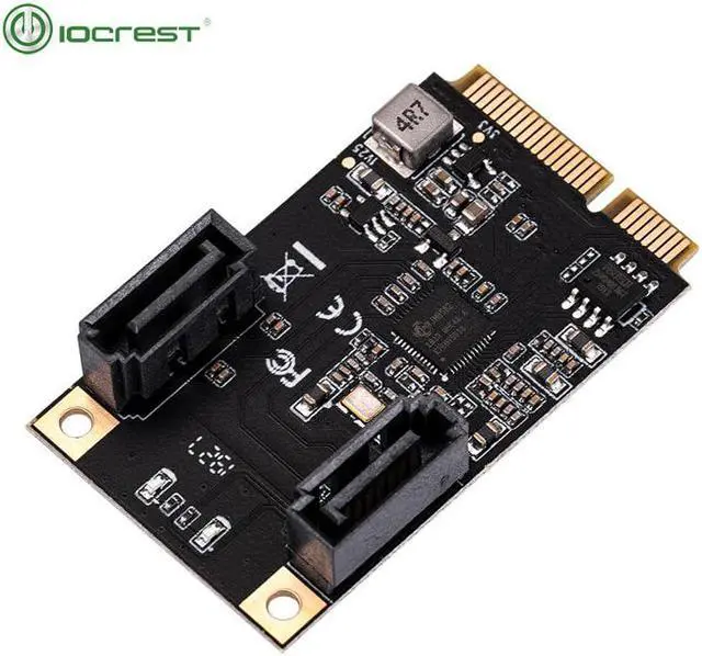 Alt view image 2 of 6 - 2 Port SATA III Full Height Mini PCIE 3.0 gen3 high speed Controller Card