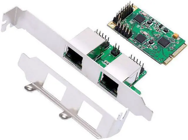 Alt view image 5 of 5 - Desktop Mini PCI-Express Dual Gigabit Ethernet Controller Card RTL8111 Chips 2 Ports Rj45 Lan 10/100/1000 Mbps Nic Network Card