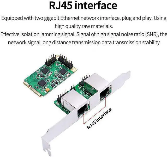 Alt view image 4 of 5 - Desktop Mini PCI-Express Dual Gigabit Ethernet Controller Card RTL8111 Chips 2 Ports Rj45 Lan 10/100/1000 Mbps Nic Network Card