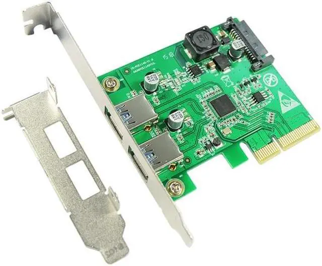 Main image of Desktop PCI Express x4 to Dual USB3.1 Type A port Adapter 2 ports USB 3.1 Type-A PCI-e Controller Card SATA power Supply