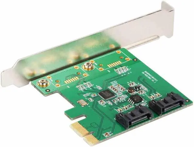 Alt view image 2 of 6 - 2 Port SATA 6Gbps PCI Express Controller Card RAID 0 RAID1 + PCI-e to Dual SATA 3.0 with PCIe Low profile bracket
