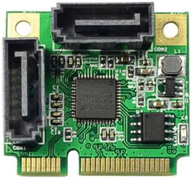 Alt view image 2 of 6 - Mini PCI-e to 2-ports SATA3.0 Expansion Card Support SATA HDD SSD Adapter Card