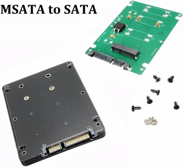 Alt view image 2 of 6 - Mini PCI-E mSATA SSD To 7mm 2.5" SATA 22 pin HDD Adapter Converter Adapter Card with Case