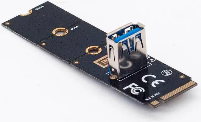 Alt view image 3 of 6 - M.2 to PCI-E Riser Card M2 NGFF Slot to PCIe Expansion Card Convertor USB 3.0 Extender Adapter for Graphics Cards for BTC Miner