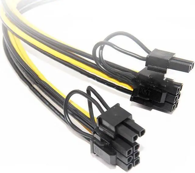 Alt view image 4 of 4 - 20CM pc power supply CPU Molex 8 pin to 2 PCI-e 8 (6+2) pin pci express graphics card connectors internal cable Power splitters