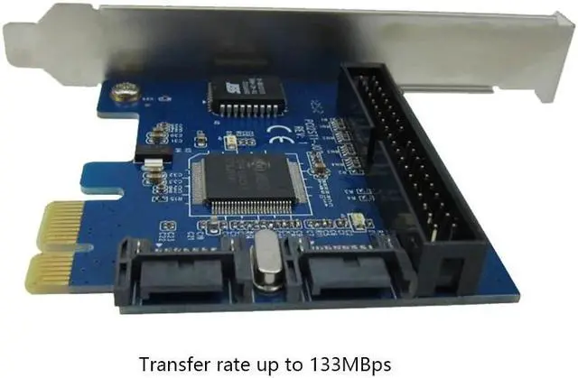 Alt view image 5 of 5 - 2 ports SATA 7pin + IDE to PCI-e Controller Card Chipset Jmicron JMB363