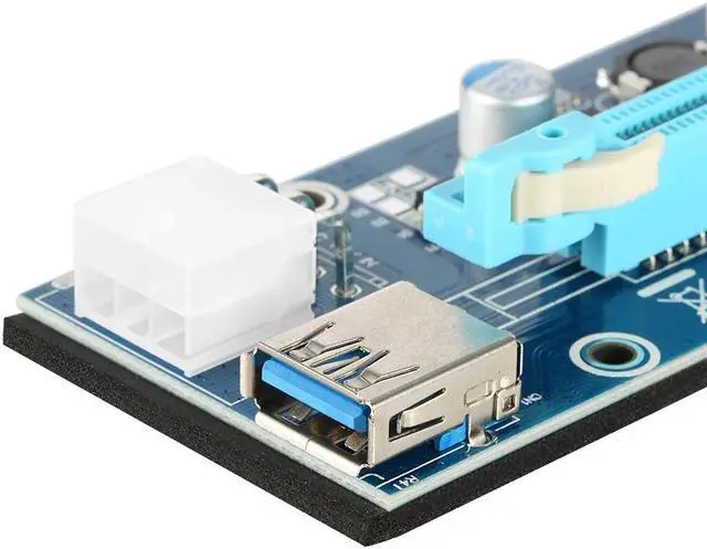 Alt view image 5 of 6 - USB 3.0 PCI-E Riser PCI E Express Extension Cable 1X-16X Extender Riser for bitcoin Miner Graphics Card Adapter with SATA Power