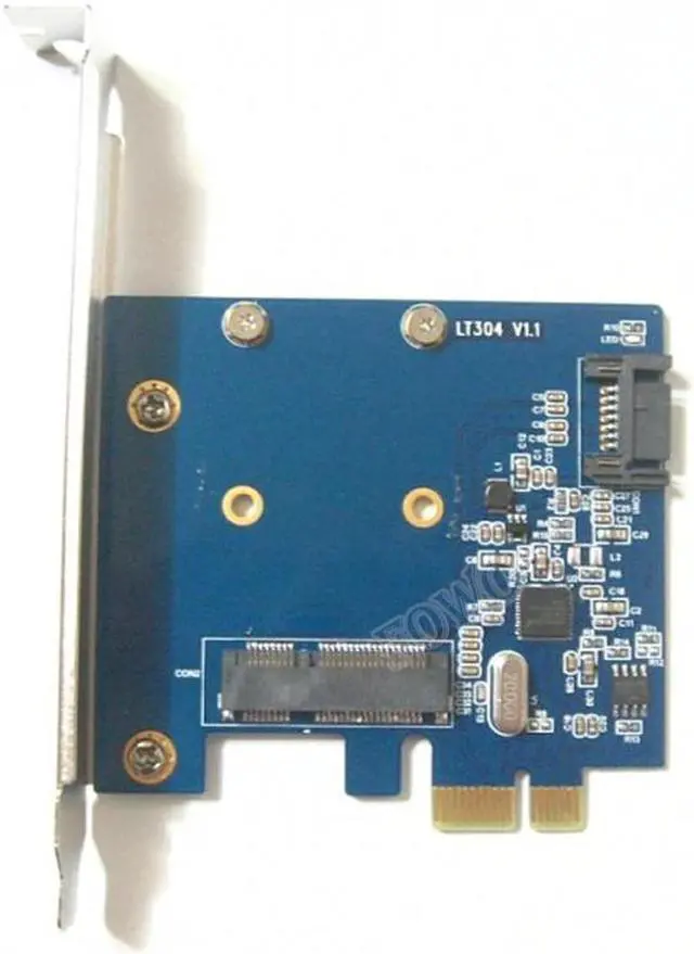Alt view image 2 of 6 - Desktop Internal SATA 6Gbps mSATA Combo Extender Adapter PCIe PCI-e PCI express 1x to SATA3.0 mini SATA SSD Card