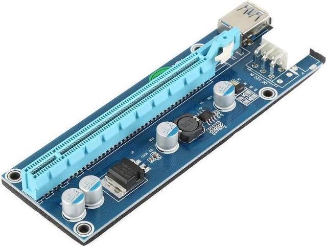 Alt view image 3 of 6 - PCIe PCI-E PCI Express Riser Card 1x to 16x USB 3.0 SATA to 6Pin IDE Molex Power Supply for BTC Miner Machine 30cm