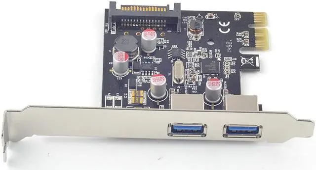 Main image of 2 ports USB 3.0 PCI-e Card PCI Express to USB3.0 Converter NEC chip Solid Capacitor Resettable Fuse Bus-powered Renesas chipset