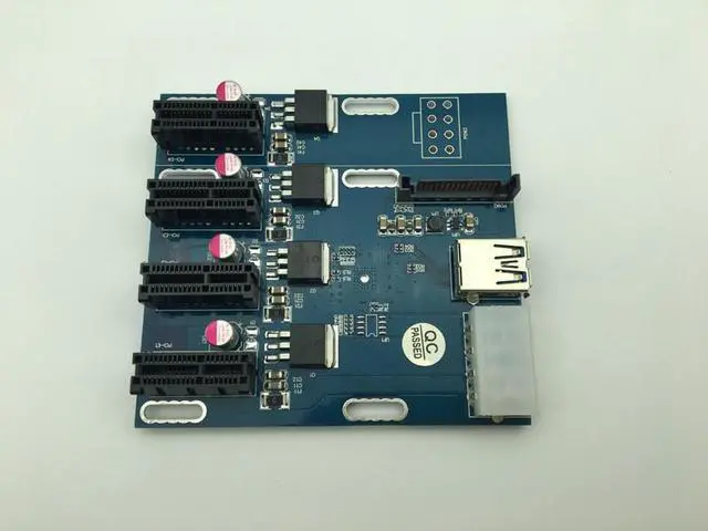Alt view image 2 of 6 - aad in card PCIe 1 to 4 PCI express 1X slots Riser Card Mini ITX to external 4 PCI-e slot adapter PCIe Port Multiplier Card