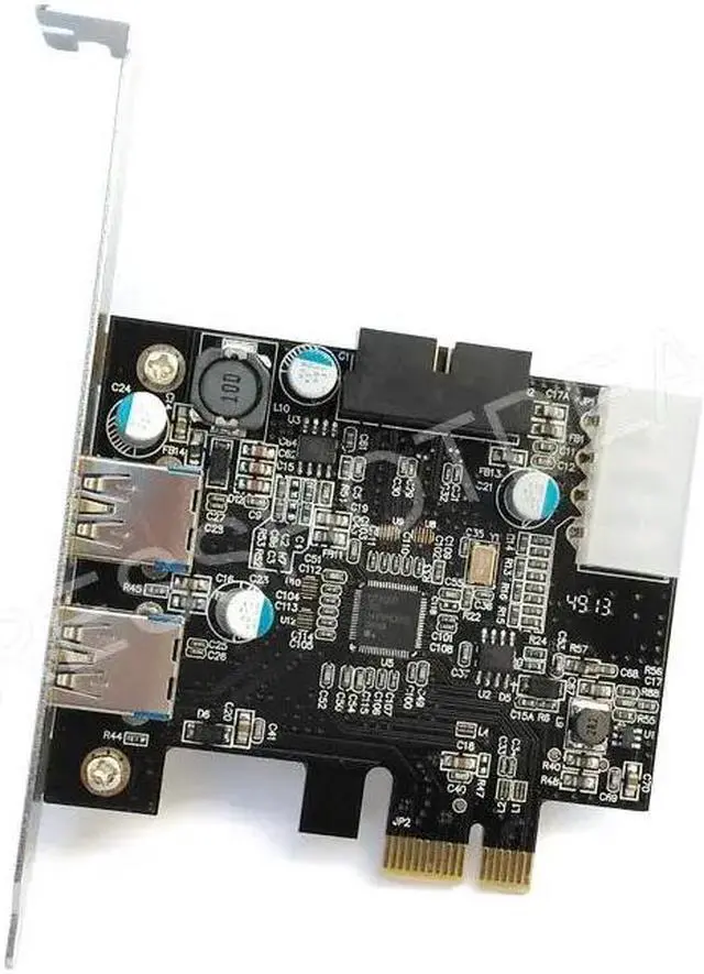 Alt view image 2 of 4 - 2 Ports PCI-E PCI Express USB 3.0 Card Adapter + 4 Pin Power Cable + USB 3.0 Front Panel