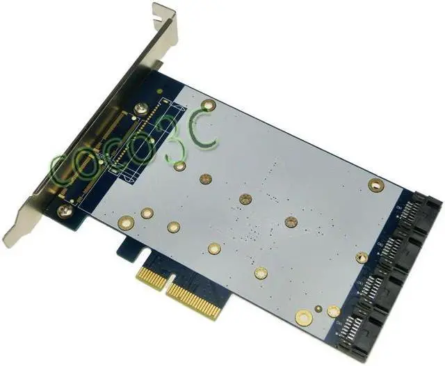 Alt view image 2 of 4 - SATA III Port RAID PCI-e Card HyperDuo 4 Ports SATA 6Gbps 3.0 SSD + HDD PCI Express card Built RAID0 RAID1 RAID10
