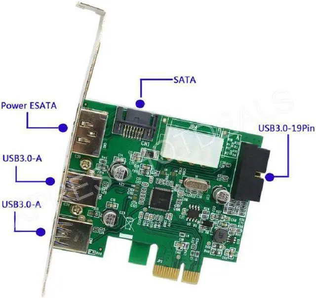 Main image of Amify PCI Express PCI-E USB 3.0 + eSATA 3.0 Card Adapter Converter