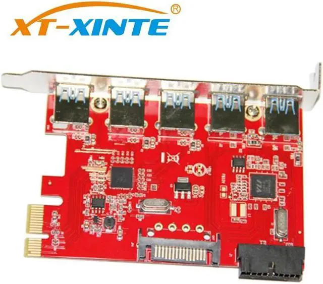 Alt view image 5 of 6 - Desktop PCI-E to 5-Port USB 3.0 + 20 PIN Expansion Card