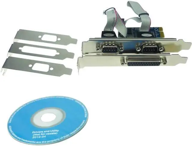 Alt view image 6 of 6 - Amify PCIE PCI-E to Dual serial port card DB9 RS232 2-Port LPT parallel port X1 serial card 2 Serial COM expansion card