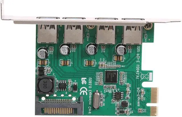 Alt view image 2 of 6 - High Speed USB 3.0 Expansion Card 4 Port PCI-E PCI Express to USB3.0 Desktop Card Adapter for PC Computer