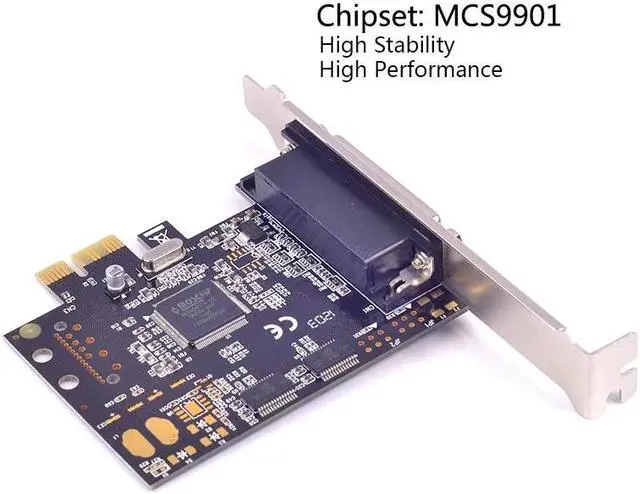 Alt view image 2 of 6 - PCI-e PCI express to 2 Serial RS232+ 1 Parallel Ports PCIe I/O Card MosChip MCS 9901
