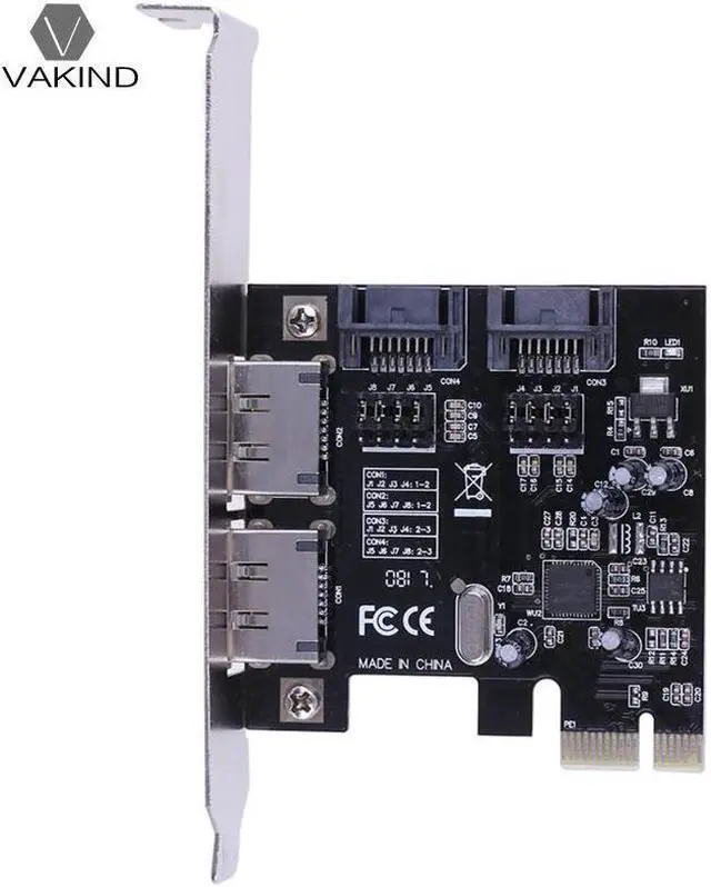 Alt view image 3 of 6 - PCI-E Pci Express to SATA 3.0 Expansion Card PCIe SATA3.0 SATA III SSD Hard Disk Adapter Card with CD for Desktop Computer PC
