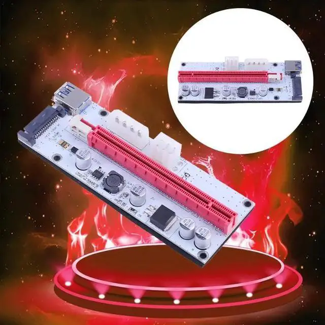 Alt view image 2 of 6 - Amify Pci-e Extender Pci Express Riser Card 1x To 16x 60cm Usb 3.0 Cable Sata 6pin 4pin Molex Power For Btc Miner Mining