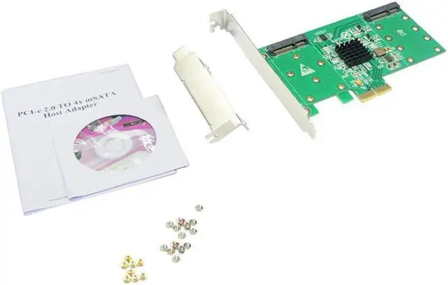 Alt view image 6 of 6 - 4 mSATA SSD PCI-e 2.0 Hybrid Controller Card RAID0 RAID1 RAID10 Marvell HyperDuo PCI express flash solutions databases