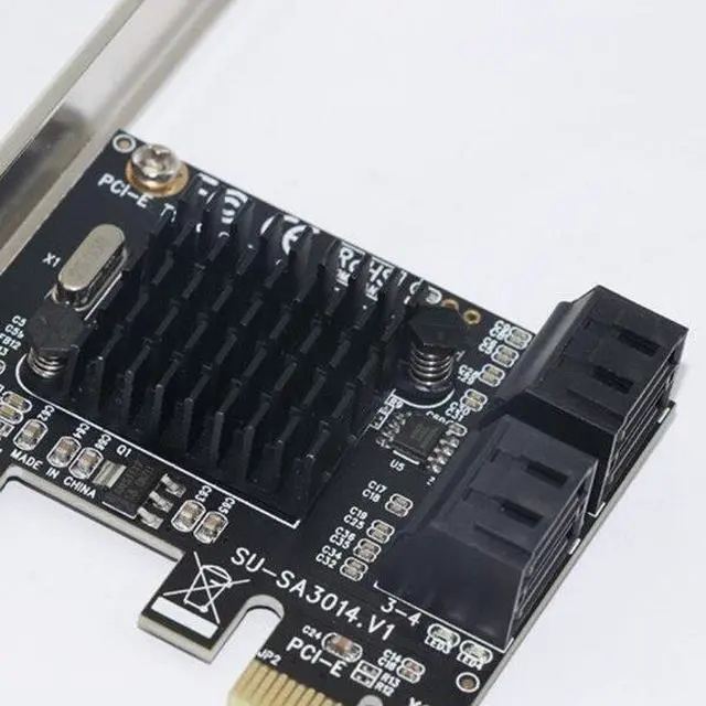 Alt view image 6 of 6 - Pcie To Sata Card Pci-E Adapter Pci Express To Sata3.0 Expansion Card 4 Port Sata III 6G For Ssd Hdd Ipfs Mining