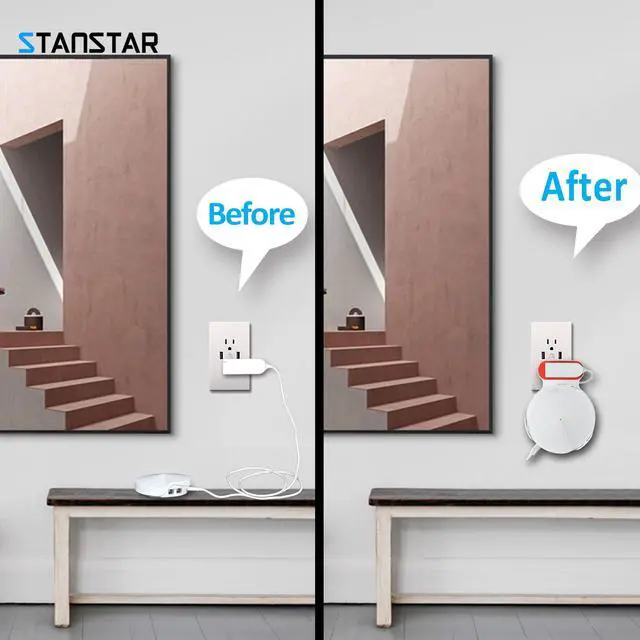 Alt view image 5 of 7 - STANSTAR Wall Mount for TP-Link Deco M5 Whole Home Mesh WiFi System, Sturdy Bracket Holder for TP-Link Deco M5 Space Saving TP-Link Router Wall Holder Plug in Without Messy Wires or Screws(3pack)